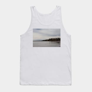 Calm Sea and Grey Sky at Druridge Bay Tank Top